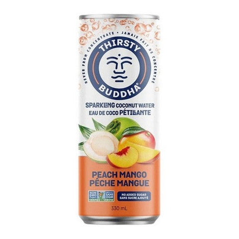 Thirsty Buddha, Sparkling Coconut Water Peach Mango, 330 Ml (Case Of 12)