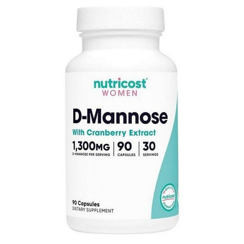 Nutricost, D-Mannose With Cranberry For Women Capsules, 1300 Mg, 90 Count