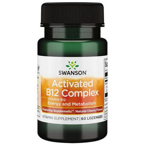 Activated B12 Complex Natural Cherry Flavor 60 Lozenges by Swanson Vitamins