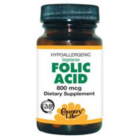 Country Life, Folic Acid, 800 MCG, 100 Tabs