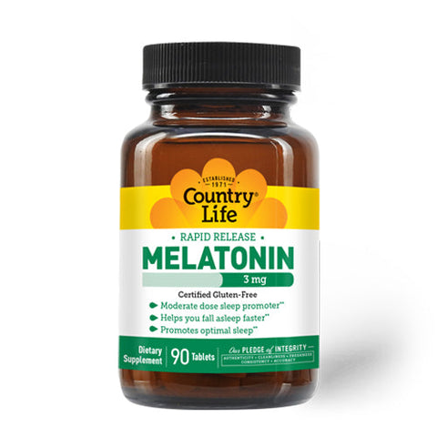 Country Life, Melatonin (Rapid Release), 3 MG, 90 Tabs