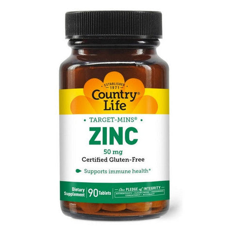 Country Life, Zinc Target-Mins, 50 mg, 90 Tabs