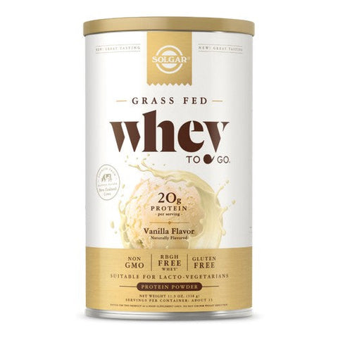 Whey To Go Protein Powder Natural Vanilla Flavor 12 oz by Solgar