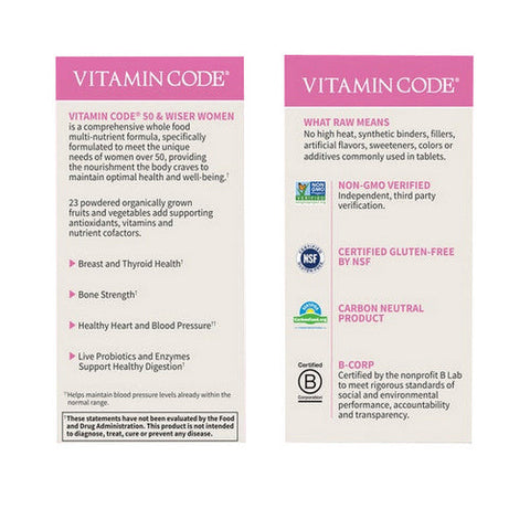 Garden of Life, Vitamin Code, 50 & Wiser Women's Formula 120 Caps