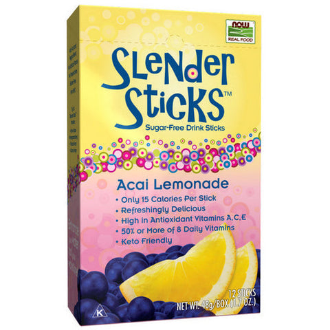 Now Foods, Sugar Free Drink Sticks, Acai Lemonade 12 sticks, 1.7 oz