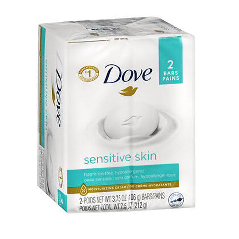 Dove, Sensitive Skin Bath Bars, Unscented 2/4.25 oz