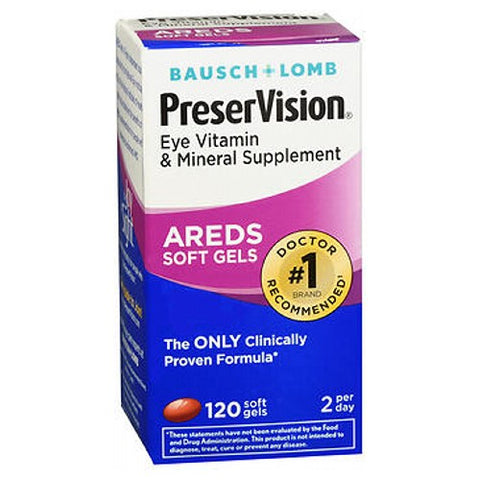 Bausch + Lomb, Bausch And Lomb Preservision Eye Vitamin And Mineral Supplements With Areds, 120 sgels