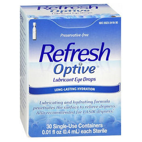 Refresh, Optive Lubricant Eye Drops Single-Use Containers, Count of 30