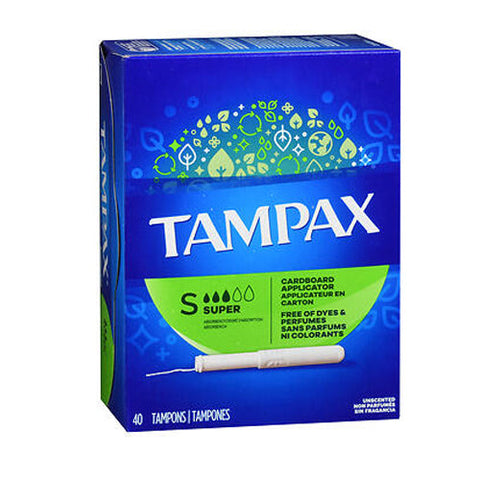 Tampax, Tampons With Flushable Applicator Super Absorbancy, 40 each