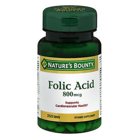 Nature's Bounty, Natures Bounty Folic Acid, 800 mcg, 250 tabs