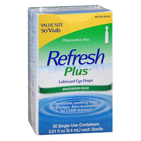 Refresh, Plus Lubricant Eye Drops Single-Use Containers, Count of 50