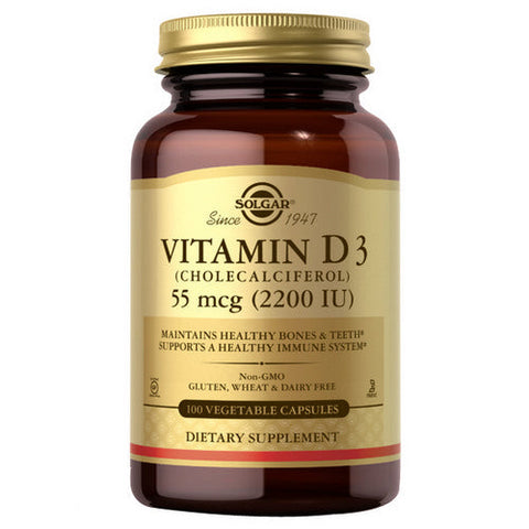 Solgar, Vitamin D3 (Cholecalciferol), 2200 IU, 100 V Caps