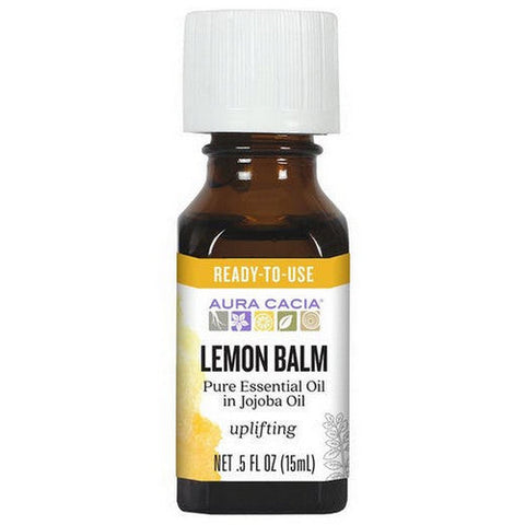 Aura Cacia, Essential Oil Lemon Balm in Jojoba Oil, .5 OZ