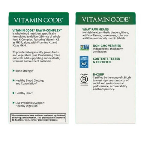 Garden of Life, Vitamin code, Raw K-Complex 60 vcaps