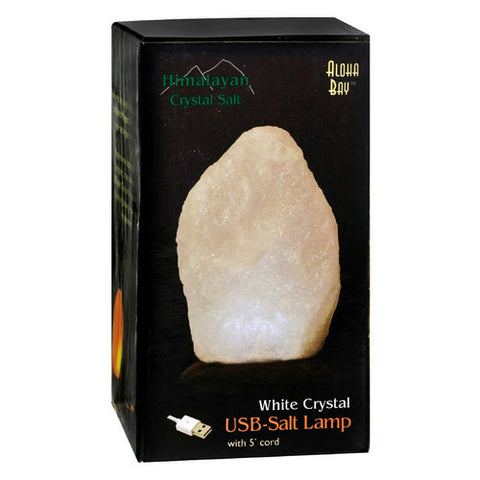 Aloha Bay, Himalayan Salt Crystal Lamp 4 inches, White USB 1 CT