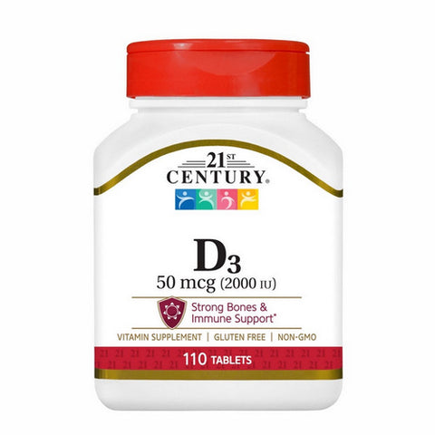 21st Century, 21st Century Vitamin D3, 2000 IU, 110 Tablets