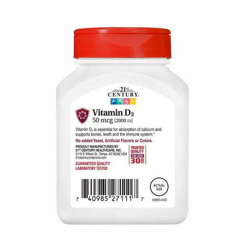21st Century, 21st Century Vitamin D3, 2000 IU, 110 Tablets