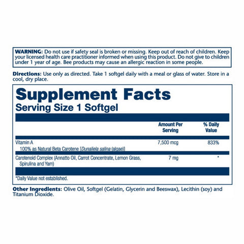 Solaray, Food Carotene, 25,000 IU, 50 Softgels