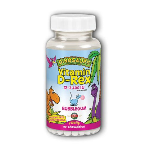 Kal, Vitamin D-Rex, Bubblegum 90 Chews