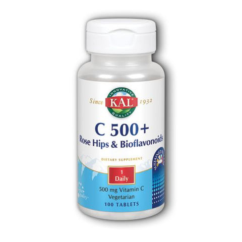 Kal, C 500+ Rose Hips & Bioflavanoids, 100 Tabs