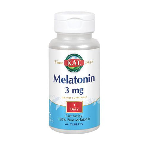 Kal, Melatonin, 3 mg, 60 Tabs