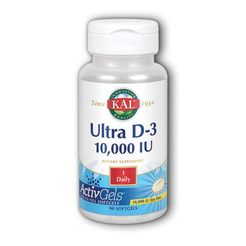 Kal, Ultra D-3, 10,000 IU, 90 Softgels