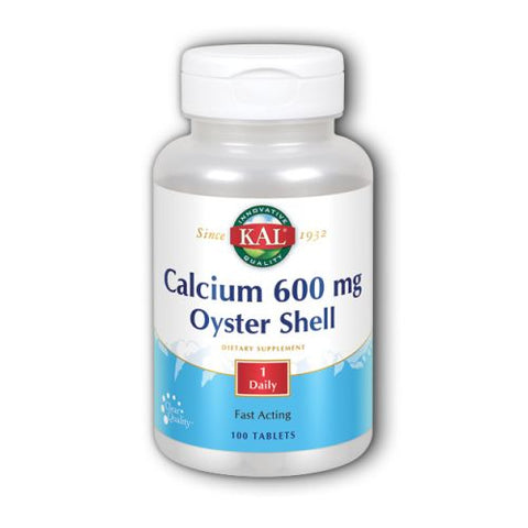 Kal, Calciu Oyster Shell, 600 mg, 100 Tabs