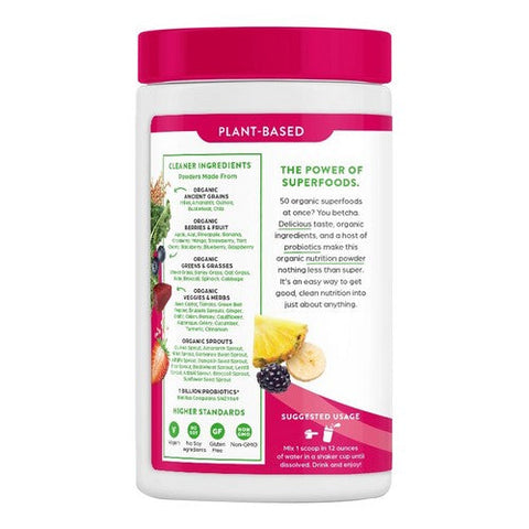 Orgain, Organic Vegan Superfood Powder Berry, 0.62 Lb(Case Of 3)