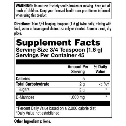 Kal, D-Mannose Unflavored, 2.5 Oz