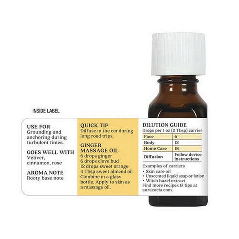 Aura Cacia, Essential Oil Ginger, (zingiber officinale) 0.5 Fl Oz