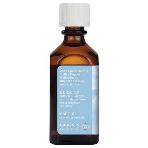 Aura Cacia, Aura Cacia Pure Essential Oil, Peppermint, 2 fl oz, (mentha piperita) 2 Fl Oz
