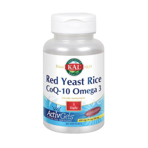 Kal, Red Yeast Rice CoQ10 Omega 3, 60 Softgels