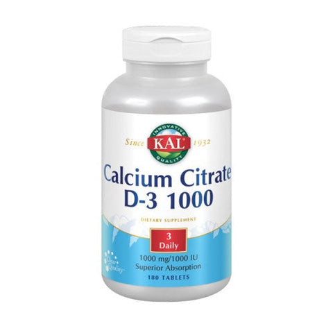 Kal, Calcium Citrate with D-3, 180 Tabs