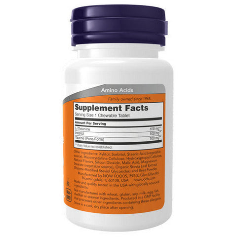 Now Foods, L-Theanine, 100 mg, 90 Veg Caps