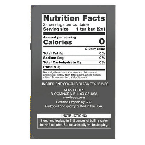 Now Foods, Boldly Black Tea Organic, 25 Bags