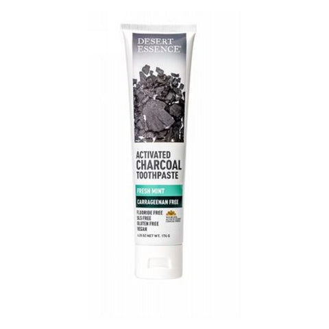Desert Essence, Activated Charcoal Carragenan Free Toothpaste, 6.25 Oz