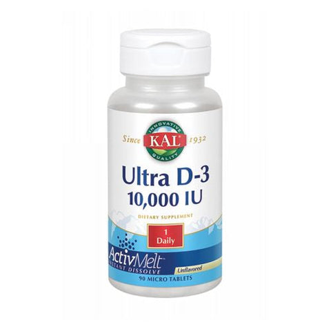 Kal, Ultra D-3 10000 IU ActivMelt, 90 Count
