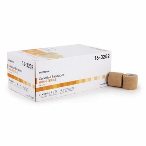 McKesson, Cohesive Bandage 2 Inch X 5 Yard Self-adherent Closure Tan 16-3202, Case Of 36