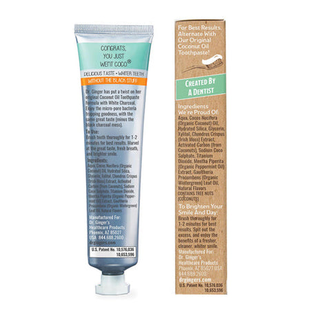 Dr.Ginger's, White Charcoal Coconut Oil Toothpaste, 4 Oz