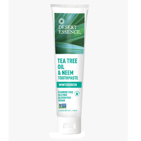Desert Essence, Tea Tree Oil & Neem Toothpaste Wintergreen, 6.25 OZ