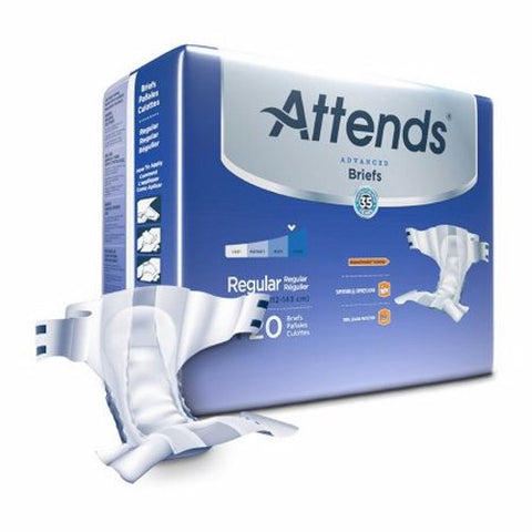 Attends, Unisex Adult Incontinence Brief Attends  Advanced Tab Closure Regular Disposable Heavy Absorbency, Count of 20