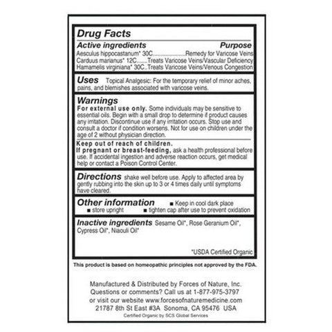 Forces of Nature, Varicose Vein Control Roll-on, 11 ml