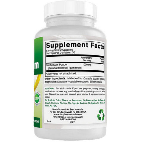Best Naturals, Mastic Gum, 500 mg, 60 Caps