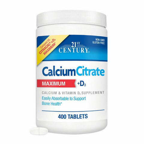 21st Century, 21st Century Calcium Citrate + D Caplets, 400 Tabs