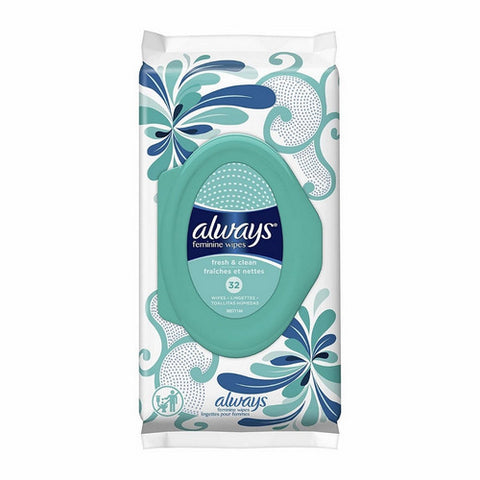 Always Discreet, Always Feminine Wipes Fresh & Clean, 32 Each