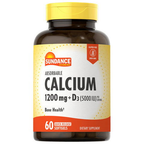 Sundance, Vitamins Absorbable Calcium+ D3 Softgels, 60 Tabs