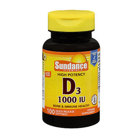 Sundance, High Potency Vitamin D3 Quick Release Softgels, 1000 IU, 100 Tabs