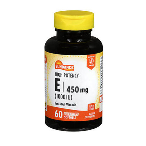 Sundance, Vitamins High Potency E Vitamin Quick Release Softgels, 1000 IU, 60 Caps