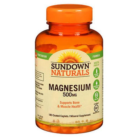 Sundown Naturals, Sundown Naturals Magnesium Coated Caplets, 500 mg, 180 Caps