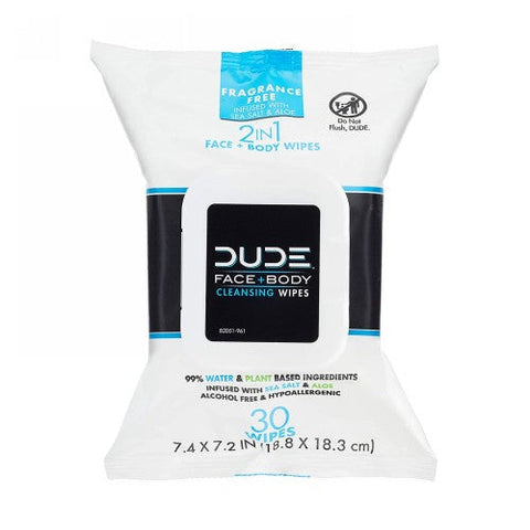 Face Wipes Fragrance Free 30 Count by Dude Wipes